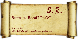 Streit Renátó névjegykártya